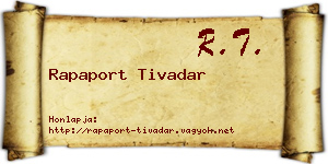 Rapaport Tivadar névjegykártya